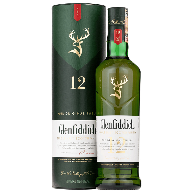 Glenfiddich 12 Years Old Single Malt Scotch Whisky 1L